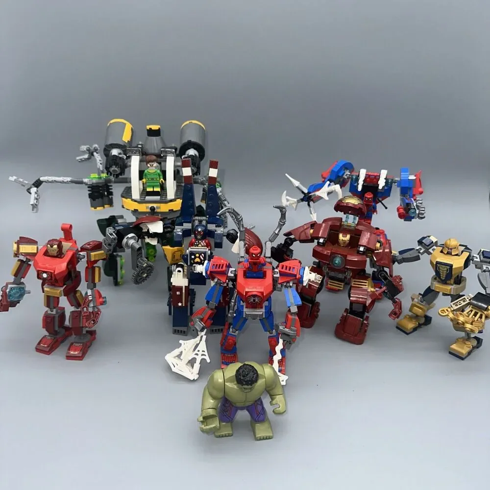 Lego Marvel Mech Lot Of 7 W/ Minifigs 76115/76107/76140/76031/76077/76059/760141 - Picture 1 of 9